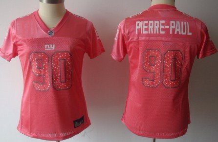 New York Giants #90 Jason Pierre-Paul Pink Womens Sweetheart Jersey