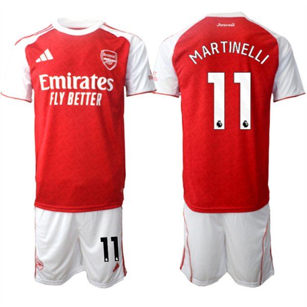 Men's Arsenal F.C #11 Gabriel Martinelli 2026 Red Home Soccer Jersey Suit