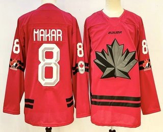 Men's Canada Hockey #8 Cale Makar Red Stitched Jersey