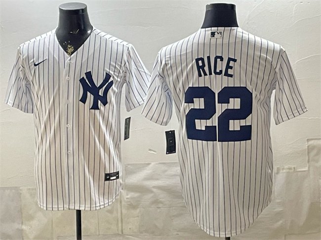 Men's New York Yankees #22 Ben Rice White Home Stitched Baseball Jersey