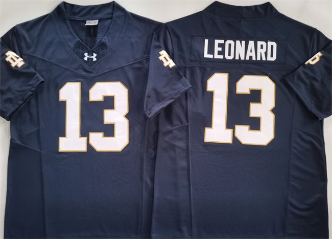 Men's Notre Dame Fighting Irish #13 Riley Leonard Navy 2024 F.U.S.E. Limited Stitched Jersey