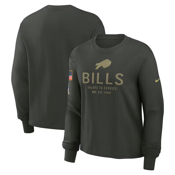 Men's Buffalo Bills Dark Green 2025 Salute to Service Sideline Dri-FIT Long Sleeve T-Shirt