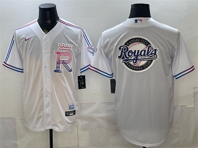 Men's Kansas City Royals Team Big Logo White 2026 City Connect Stadium Stitched Baseball Jersey