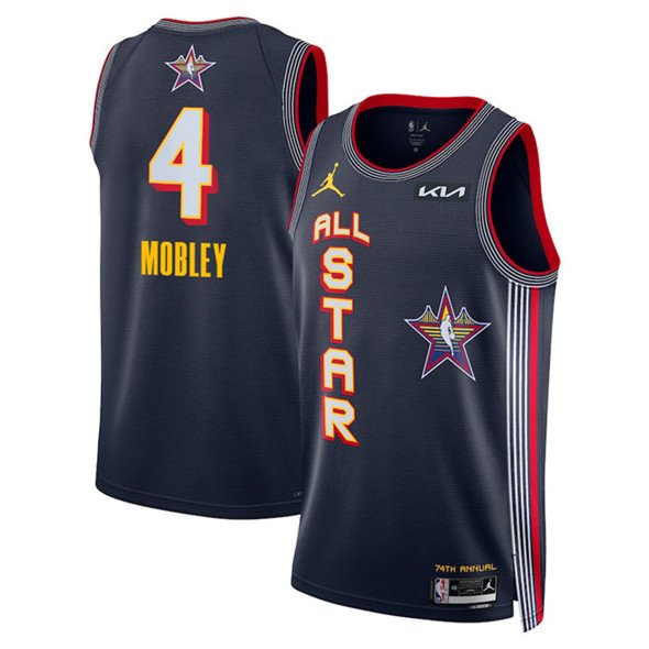 Men's 2025 All-Star #4 Evan Mobley Navy Stitched Basketball Jersey