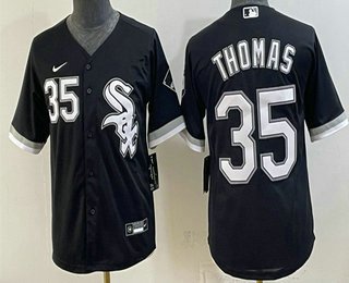 Youth Chicago White Sox #35 Frank Thomas Black Stitched Jersey