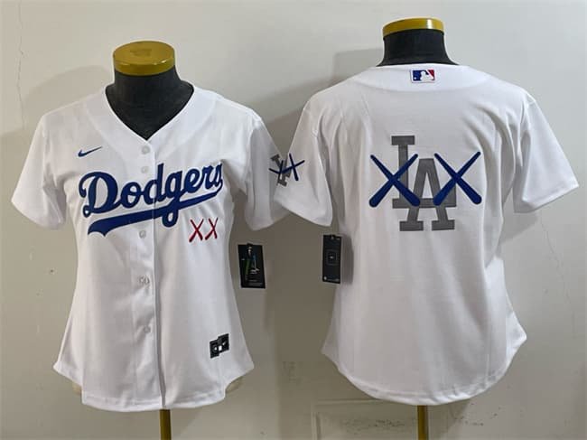 Youth Los Angeles Dodgers Team Big Logo White Vapor Premier Limited Stitched Baseball Jersey