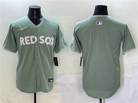 Men's Boston Red Sox Blank Green 2025 City Connect Limited Stitched Baseball Jersey
