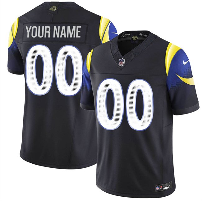 Men's Los Angeles Rams Active Player Custom Midnight Blue 2025 F.U.S.E. “Rivalries” Vapor Limited Football Stitched Jersey