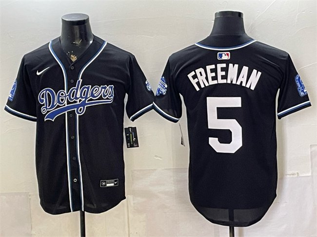 Men's Los Angeles Dodgers #5 Freddie Freeman B2B Champs 2026 Black Out Style Vapor Limited Stitched Baseball Jersey