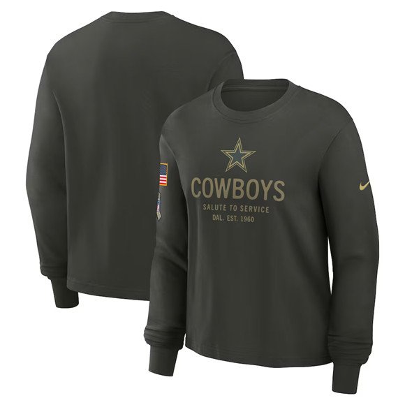 Men's Dallas Cowboys Dark Green 2025 Salute to Service Sideline Dri-FIT Long Sleeve T-Shirt