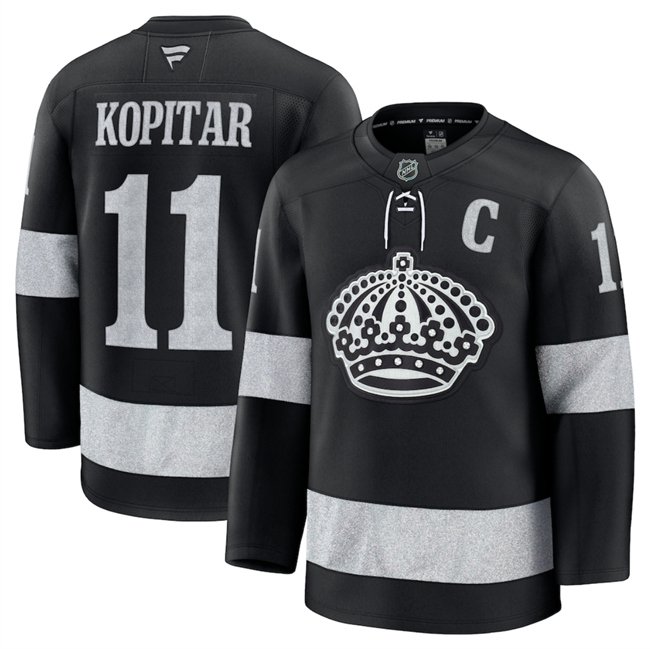 Men's Los Angeles Kings #11 Anze Kopitar Black Alternate Stitched Hockey Jersey