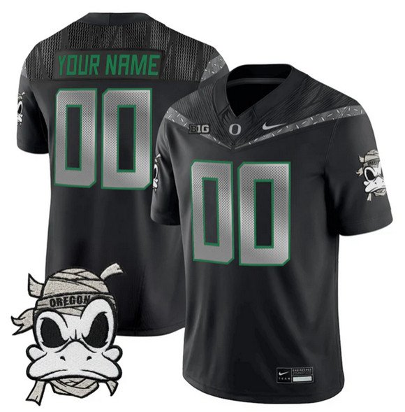 Men's Oregon Ducks Active Player Custom Black 2025 F.U.S.E. Mummy Duck Vapor Limited V1 Stitched Football Jersey