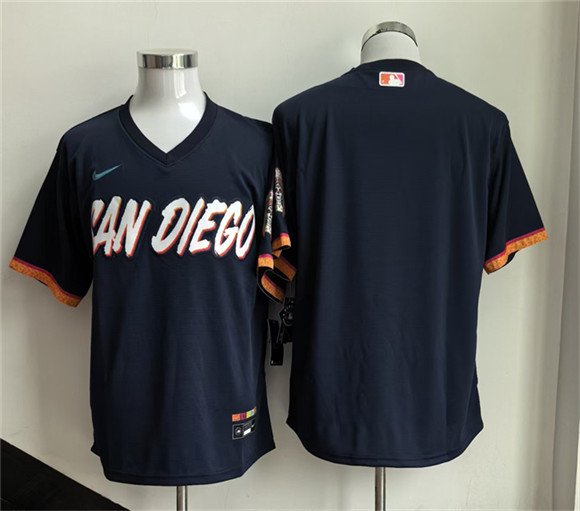 Men's San Diego Padres Blank Obsidian 2026 City Connect Stadium Stitched Baseball Jersey