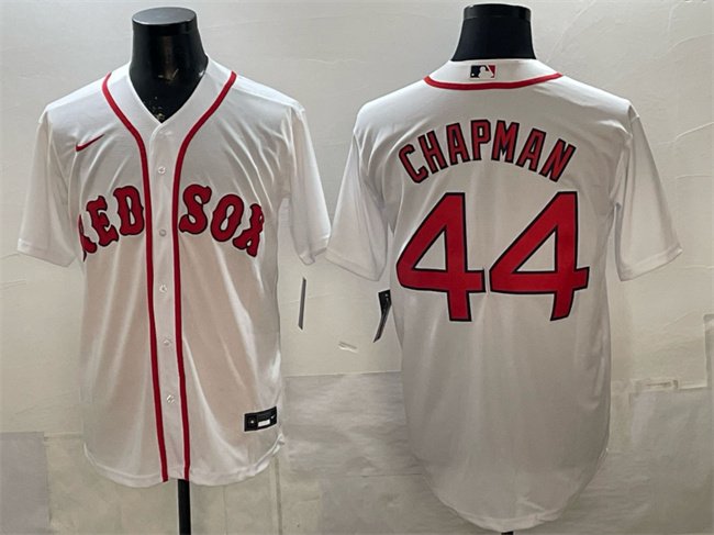 Men's Boston Red Sox #44 Aroldis Chapman White Cool Base Stitched Baseball Jersey