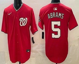 Men's Washington Nationals #5 CJ Abrams Red Limited Jersey