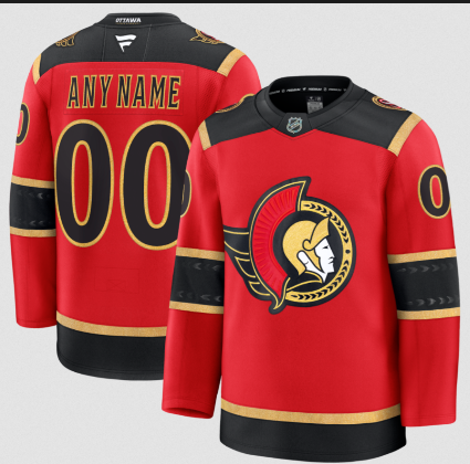 Men's Ottawa Senators Custom Red AlternateStitched Hockey Jersey