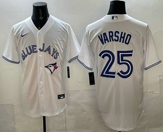 Men's Toronto Blue Jays #25 Daulton Varsho White Cool Base Jersey