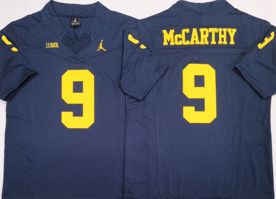 Men's Michigan Wolverines #9 J.J. McCarthy Navy 2024 F.U.S.E. Stitched Jersey