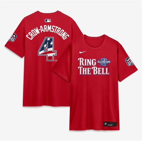 Men's National League #4 Pete Crow-Armstrong Red 2026 All-Star Game Name & Number T-Shirt