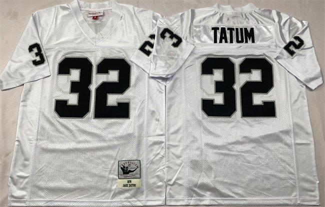 Men's Las Vegas Raiders #32 Jack Tatum White Throwback Football Stitched Jersey
