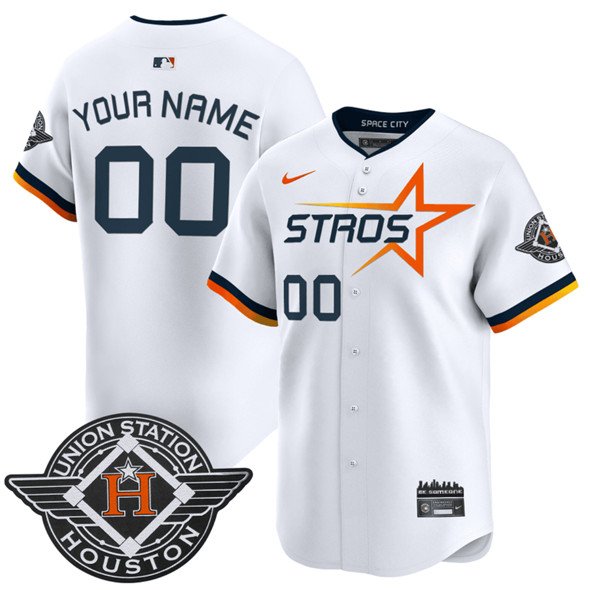 Men's Houston Astros Active Player Custom White 2025 City Connect Limited Stitched Baseball Jersey