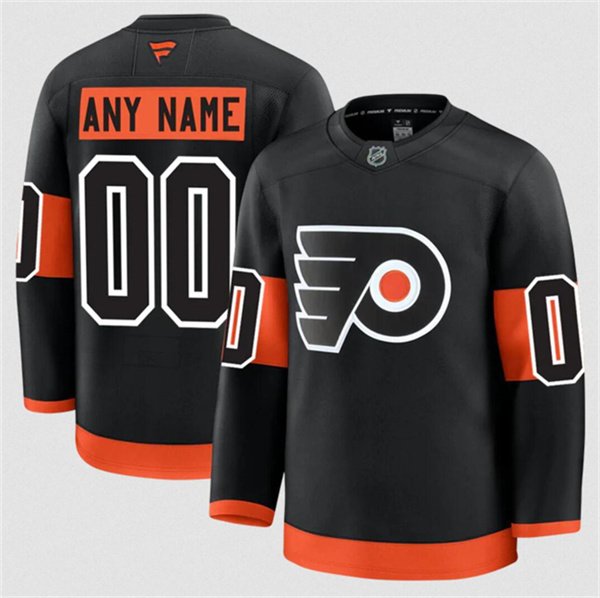 Men's Philadelphia Flyers ACTIVE PLAYER Custom Black 2024-25 Alternate Stitched Hockey Jersey