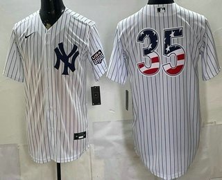 Men's New York Yankees #35 Cody Bellinger White 2026 USA 250 Fourth of July Home Stadium Stitched Jersey