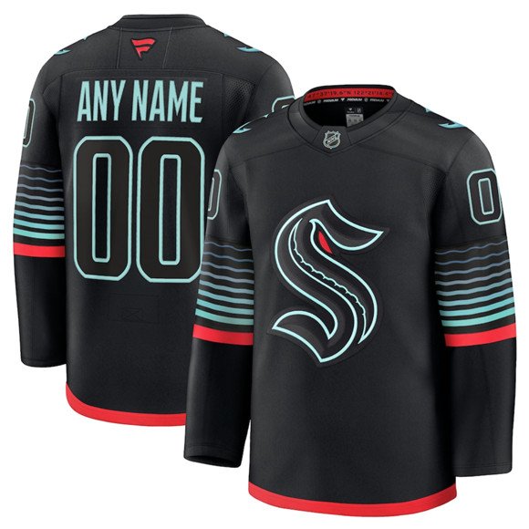 Men's Seattle Kraken Active Player Custom Black Alternate Stitched Hockey Jersey