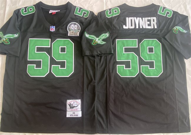 Men's Philadelphia Eagles #59 Seth Joyner Black Throwback Stitched Football Jersey