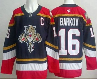 Men's Florida Panthers #16 Aleksander Barkov Navy Authentic Jersey