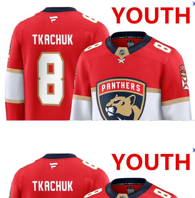 Youth Florida Panthers #8 Brady Tkachuk Red Stitched Hockey Home Jersey