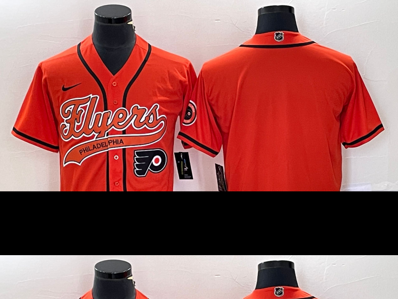 Men's Philadelphia Flyers Blank Orange Cool Base Stitched Baseball Jersey