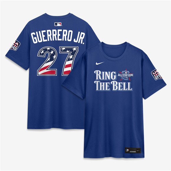 Men's American League #27 Vladimir Guerrero Jr. Blue 2026 All-Star Game Name & Number T-Shirt
