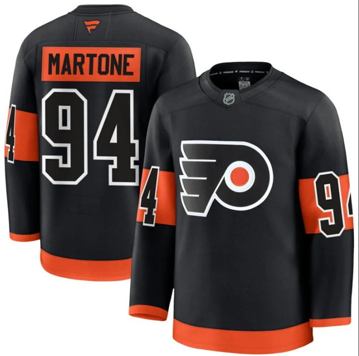 Mens Philadelphia Flyers #94 Porter Martone Fanatics Black Alternate Premium Jersey