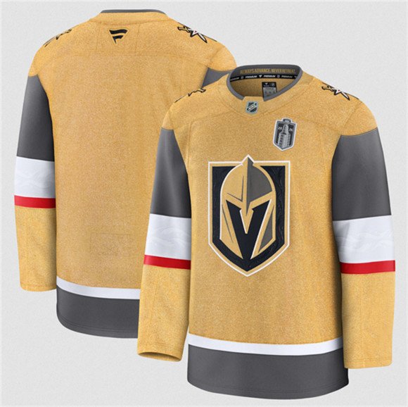 Men's Vegas Golden Knights Blank Gold 2026 Stanley Cup Final Patch Home Stitched Hockey Jersey
