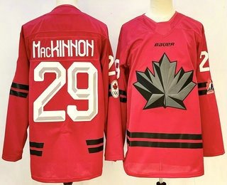 Men's Canada Hockey #29 Nathan MacKinnon Red Stitched Jersey