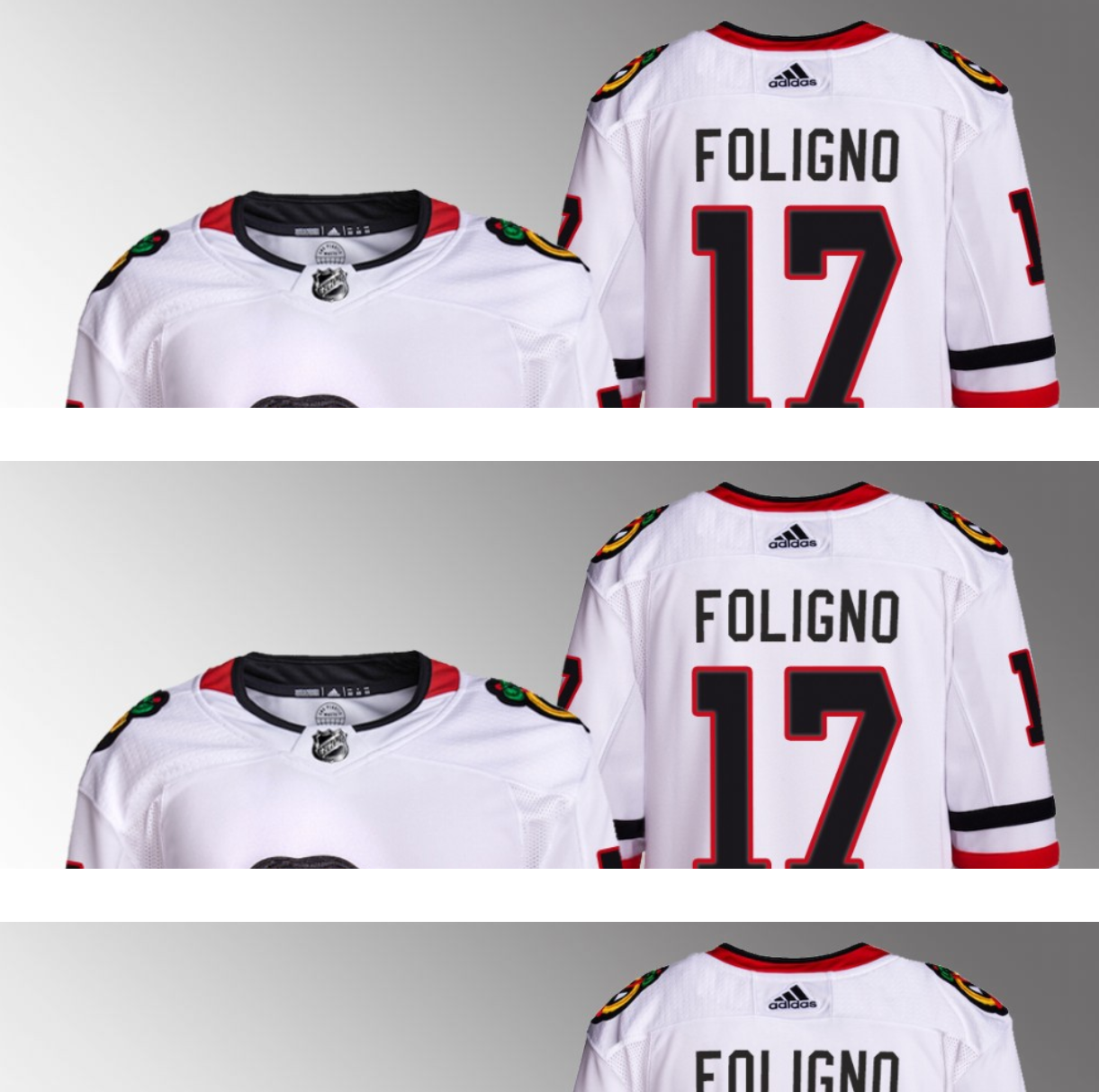 Men's Chicago Blackhawks #17 Nick Foligno White Stitched Hockey Jersey