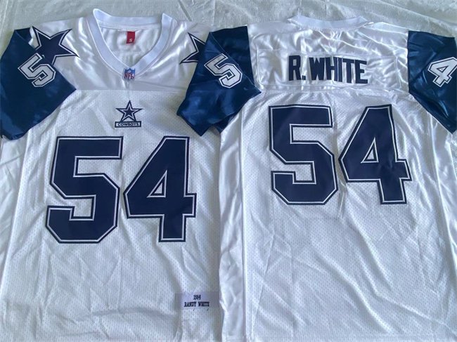 Men's Dallas Cowboys #54 Randy White White Throwback Stitched Football Jersey