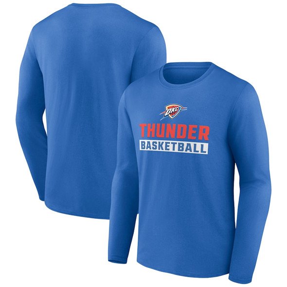 Men's Oklahoma City Thunder Blue Let's Go Long Sleeve T-Shirt