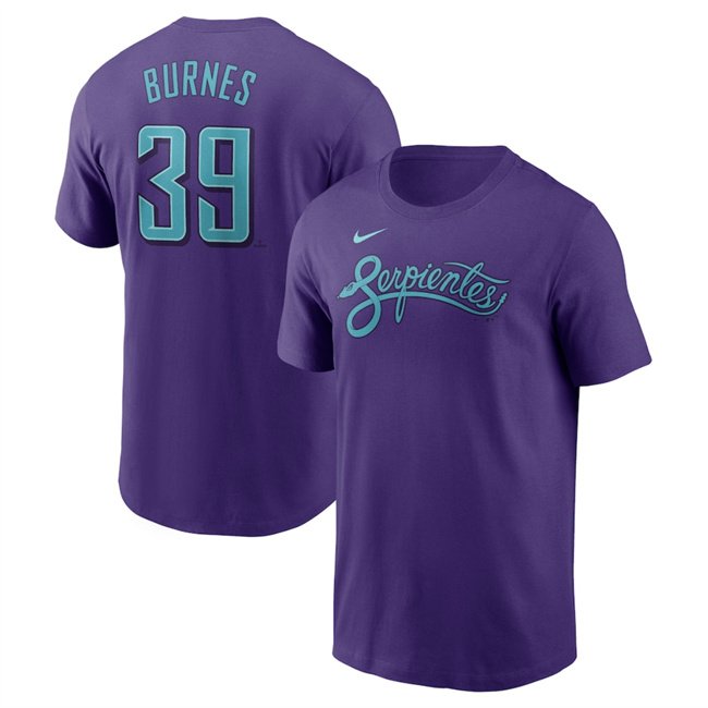 Men's Arizona Diamondbacks #39 Corbin Burnes Purple 2025 City Connect Name & Number T-Shirt