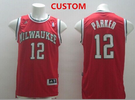 Men's Milwaukee bucks Custom revolution 30 swingman red jersey