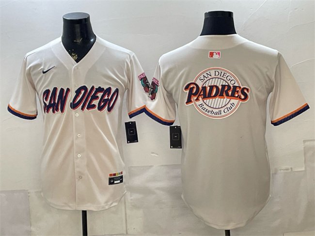Men's San Diego Padres Team Big Logo Cream 2026 City Connect Stadium Stitched Baseball Jersey