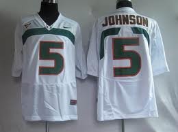 Miami Hurricanes #5 Johnson White Jersey