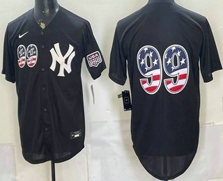 Men's New York Yankees #99 Aaron Judge Black USA 250 Fourth of July Stitched Baseball Jersey
