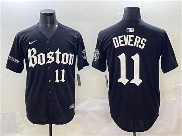Men's Boston Red Sox #11 Rafael Devers Black Gothic Vapor Limited Stitched Baseball Jersey