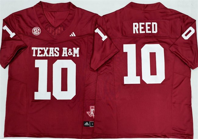 Men's Texas A&M Aggies Lions #10 Marcel Reed Red 2025 F.U.S.E. Stitched Jersey