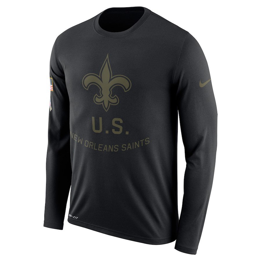 New Orleans Saints Nike Salute To Service Sideline Legend Performance Long Sleeve T-Shirt Black
