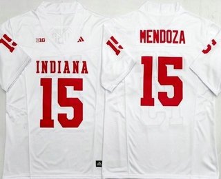 Men's Indiana Hoosiers #15 Fernando Mendoza Limited White Alternate College Football Jersey
