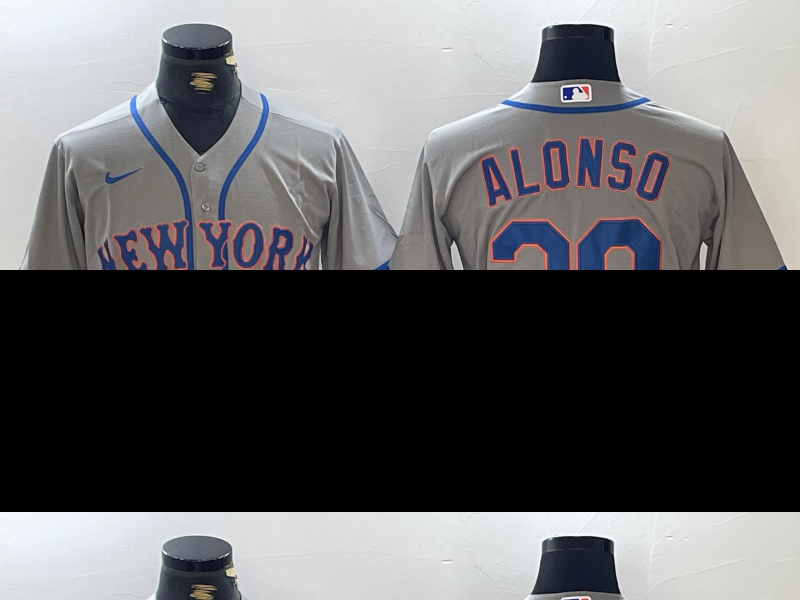 Men's New York Mets #20 Pete Alonso Grey Stitched Baseball Jersey