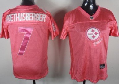 Pittsburgh Steelers #7 Ben Roethlisberger 2011 Pink Stitched Womens Jersey